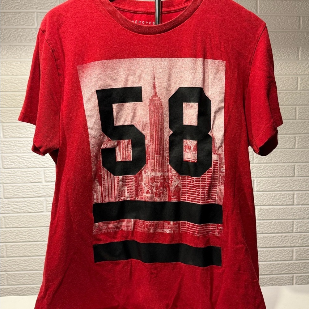 Aeropostale Red and Black Short Sleeve‎ Tee